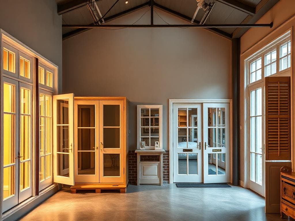 Showroom menuiserie extérieure avec fenêtres, portes et volets sur mesure